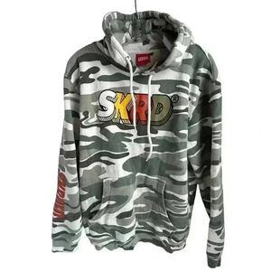 SKRUED Men's Camo Pullover Hoodie Multicolor Size L with Hood & Pocket